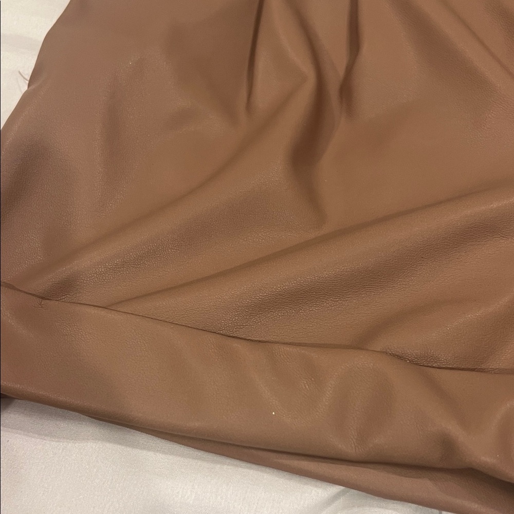 Generation Love High Waist Faux Leather Tan Shorts Size  XXS - Picture 4 of 9